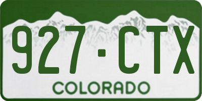 CO license plate 927CTX
