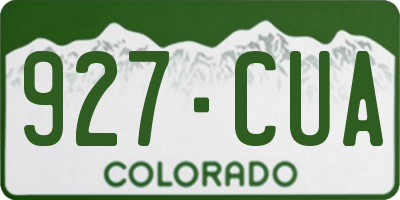 CO license plate 927CUA