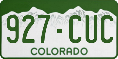 CO license plate 927CUC