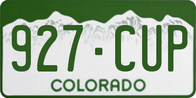 CO license plate 927CUP
