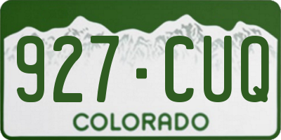CO license plate 927CUQ