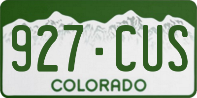 CO license plate 927CUS