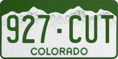 CO license plate 927CUT