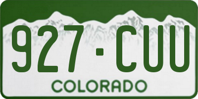 CO license plate 927CUU
