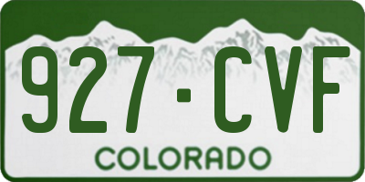 CO license plate 927CVF