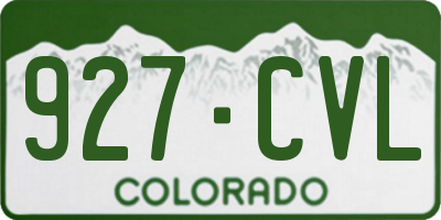 CO license plate 927CVL