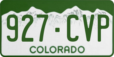 CO license plate 927CVP
