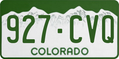 CO license plate 927CVQ