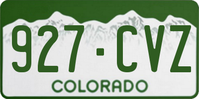 CO license plate 927CVZ