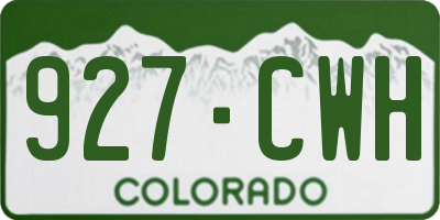 CO license plate 927CWH