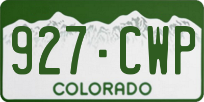 CO license plate 927CWP