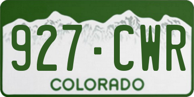 CO license plate 927CWR