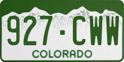 CO license plate 927CWW