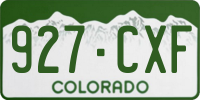 CO license plate 927CXF