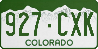 CO license plate 927CXK