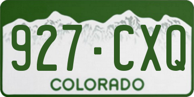CO license plate 927CXQ