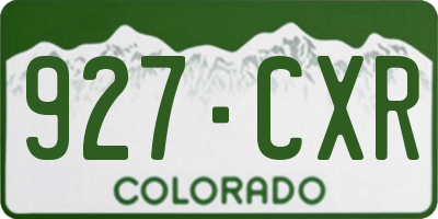 CO license plate 927CXR