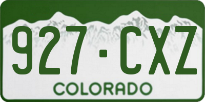 CO license plate 927CXZ