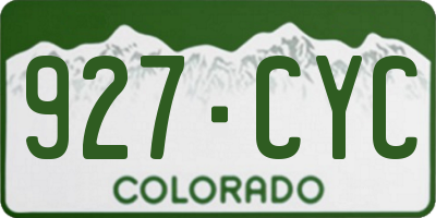 CO license plate 927CYC