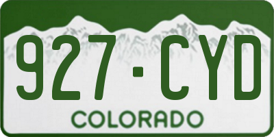 CO license plate 927CYD