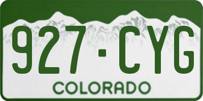 CO license plate 927CYG