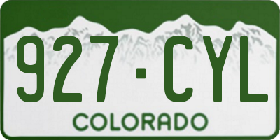 CO license plate 927CYL