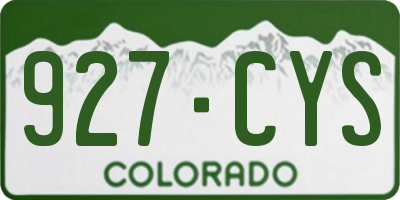 CO license plate 927CYS
