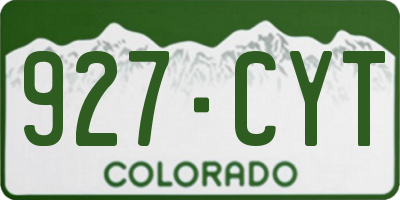 CO license plate 927CYT