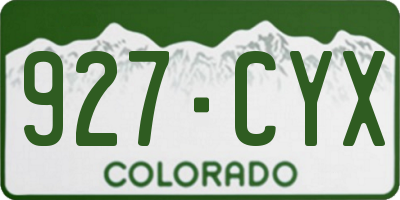 CO license plate 927CYX