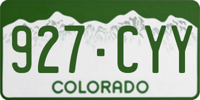 CO license plate 927CYY