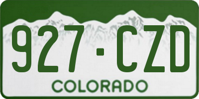 CO license plate 927CZD