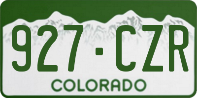 CO license plate 927CZR
