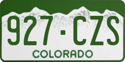 CO license plate 927CZS