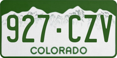 CO license plate 927CZV