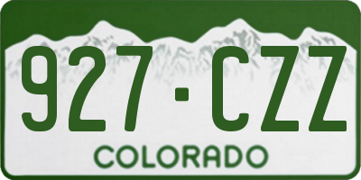 CO license plate 927CZZ