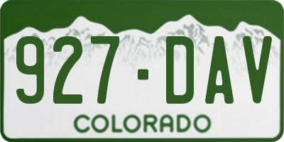 CO license plate 927DAV