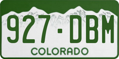 CO license plate 927DBM