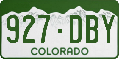 CO license plate 927DBY