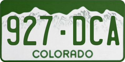 CO license plate 927DCA