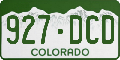 CO license plate 927DCD