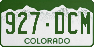 CO license plate 927DCM