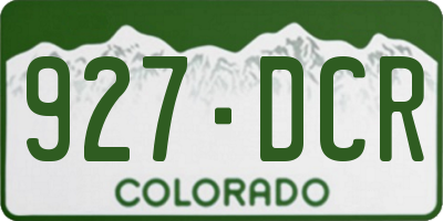 CO license plate 927DCR