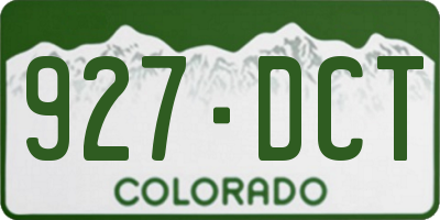 CO license plate 927DCT
