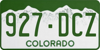 CO license plate 927DCZ