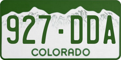CO license plate 927DDA