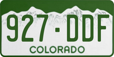 CO license plate 927DDF