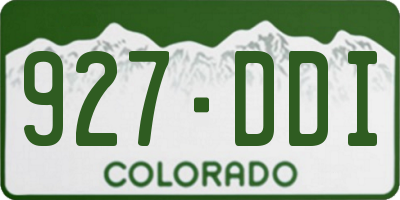 CO license plate 927DDI
