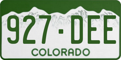 CO license plate 927DEE