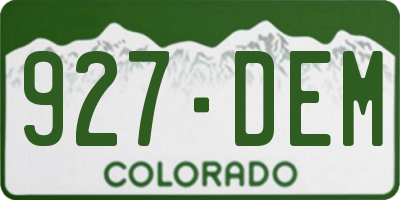 CO license plate 927DEM