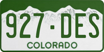 CO license plate 927DES
